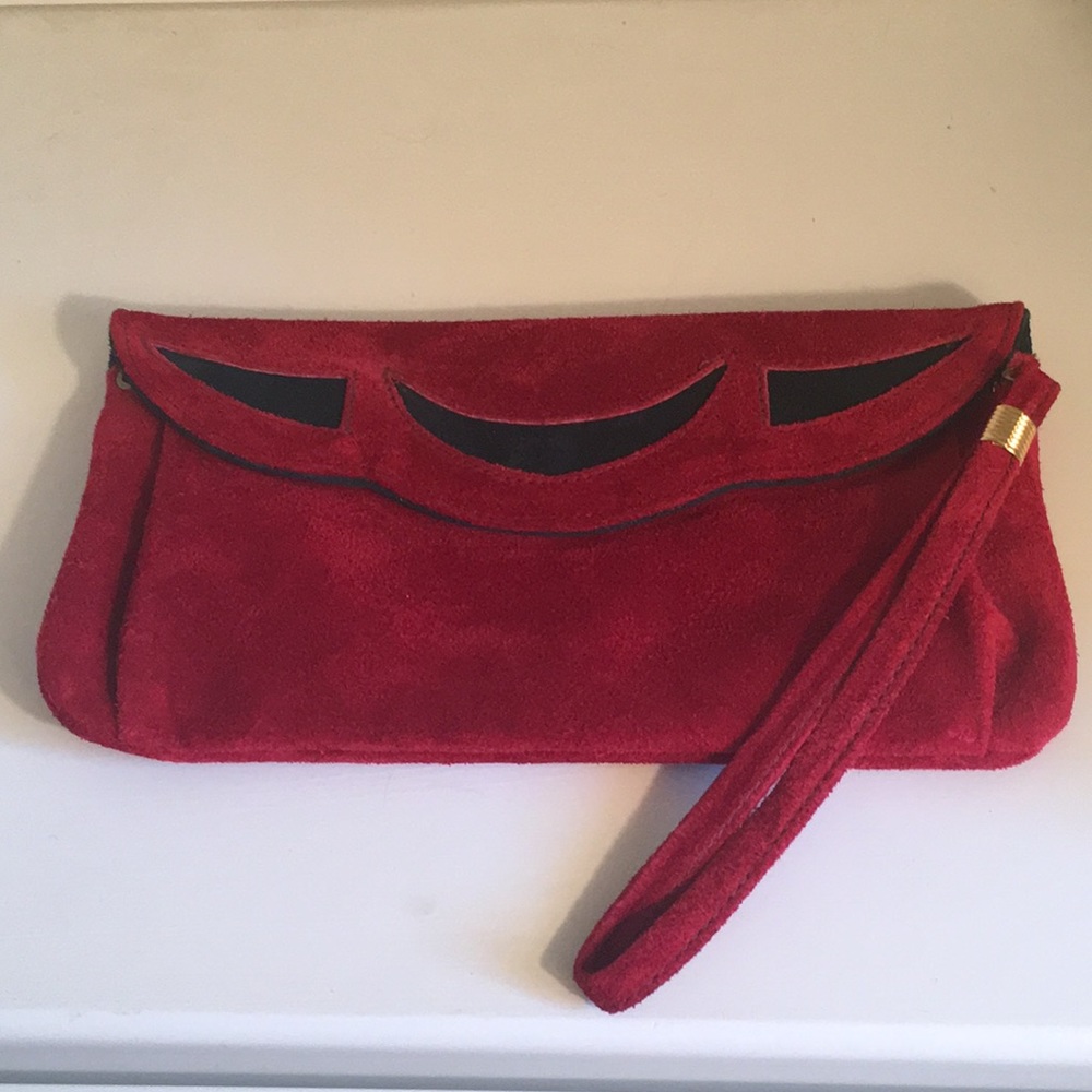 Suede clutch